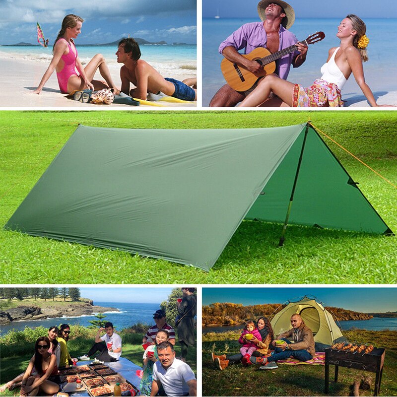 Cheap Goat Tents Awning Camping Tent Tarp Shade Awning Sun Shade Rain Shelter Moisture Proof Picnic Mat Outdoor Camping  Tourist Tents 